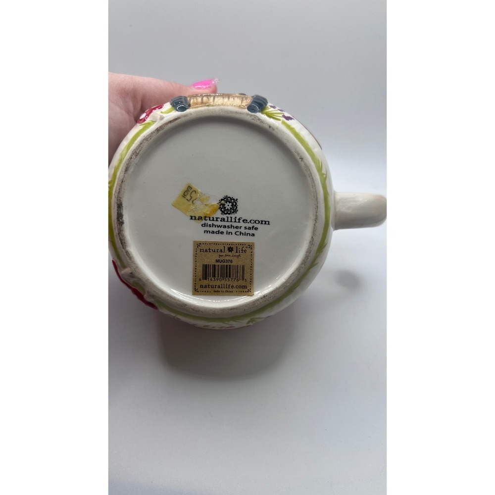 Natural Life Gnome Mushroom House Mug FolkArt Cottagecore Whimsical Coffee Mug - Picture 9 of 11